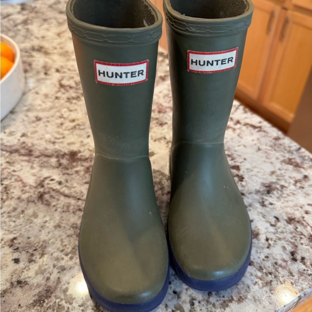 Hunter Kids Olive Green Rain Boots